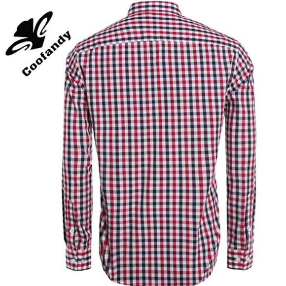 Coofandy Check Pattern Button Down Shirt - Picture 2 of 7